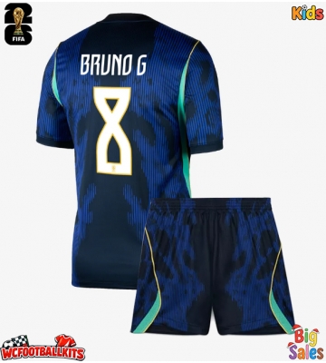 Brazil Bruno Guimaraes #8 Replica Away Stadium Kit for Kids World Cup 2026 Short Sleeve (+ pants)